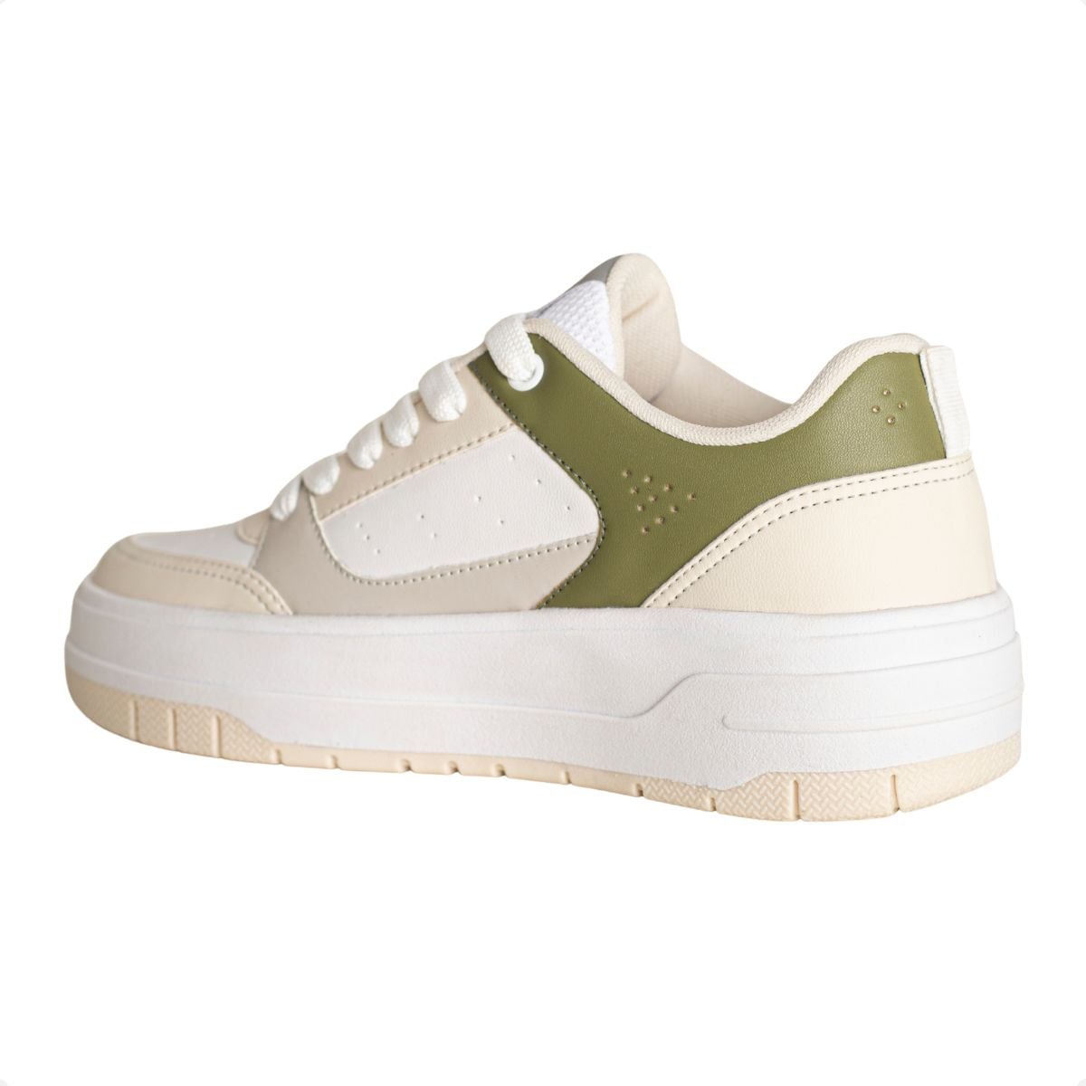 Tênis Dm Branco E Verde Oliva Bege/Verde/Branco 5