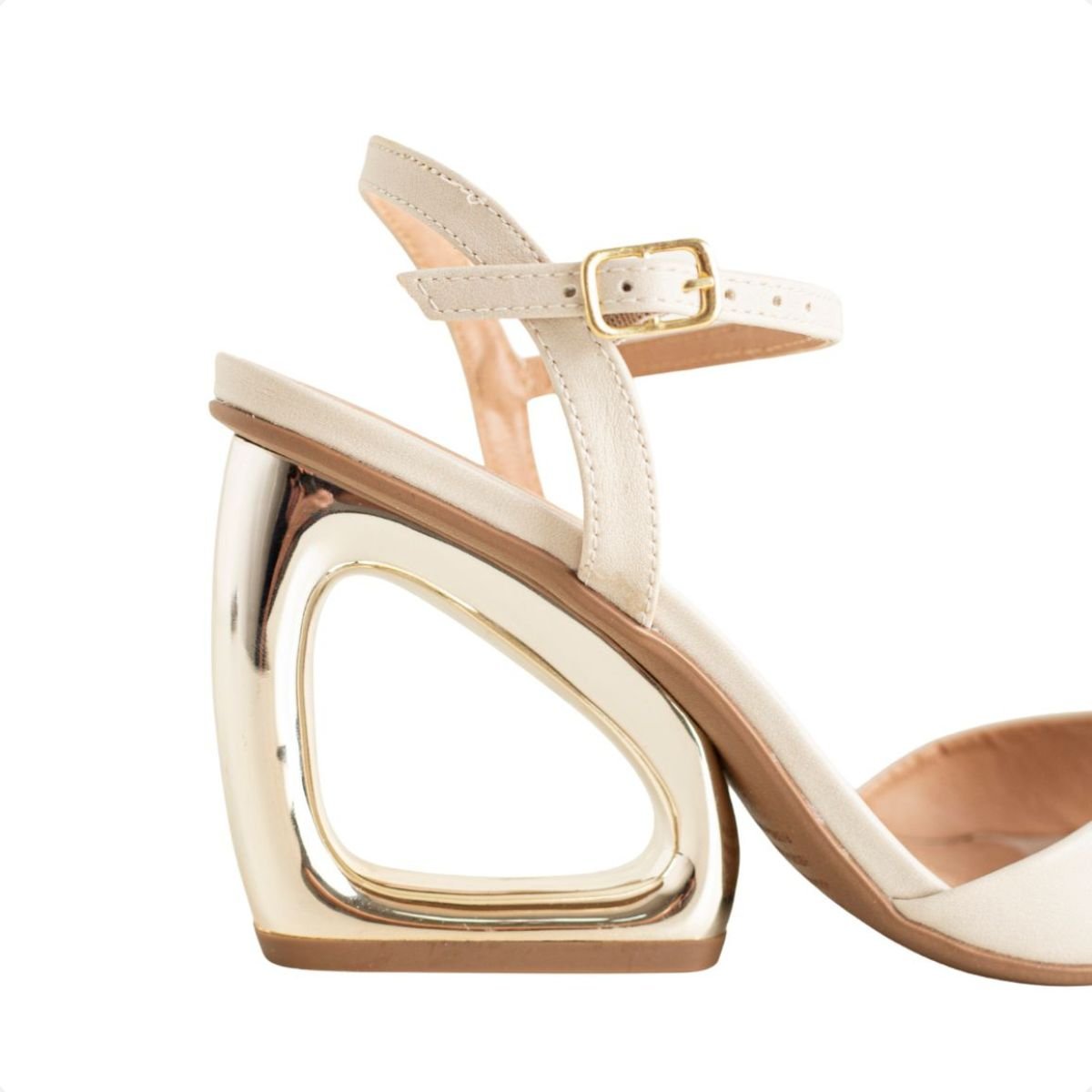 Sandália Dm Salto Orgânico Off White Off White 4
