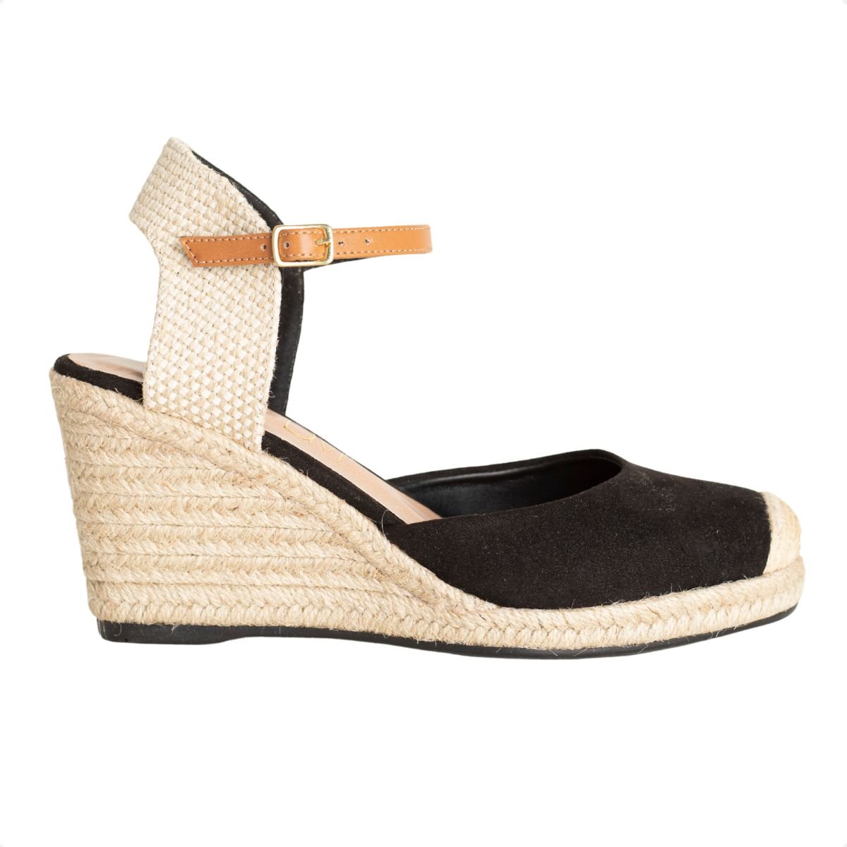 Sandália Espadrille Anabela Dm Summer Preta