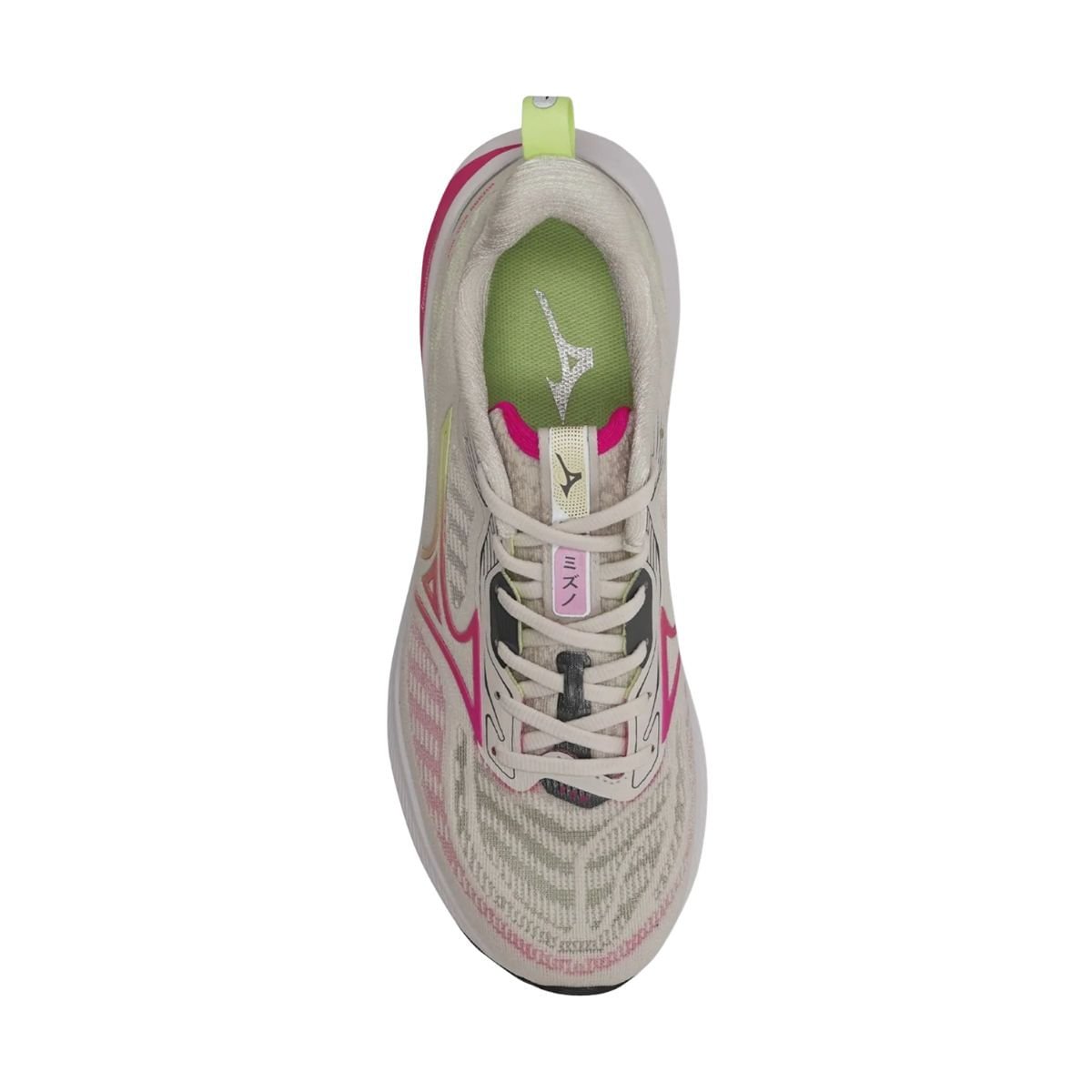 Tênis Running Feminino Mizuno Base Ride Bege Bege/Amarelo/Rosa 5