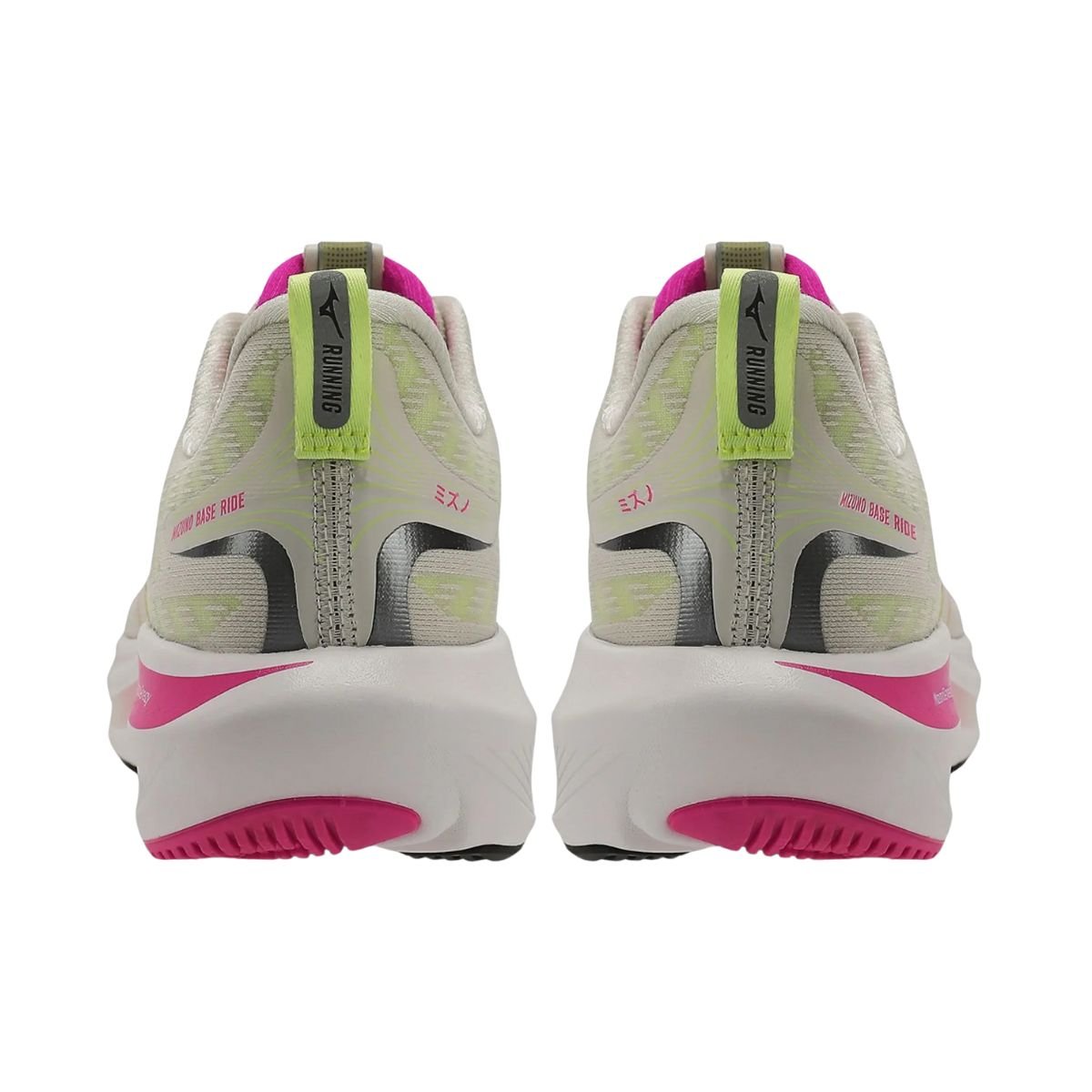 Tênis Running Feminino Mizuno Base Ride Bege Bege/Amarelo/Rosa 7