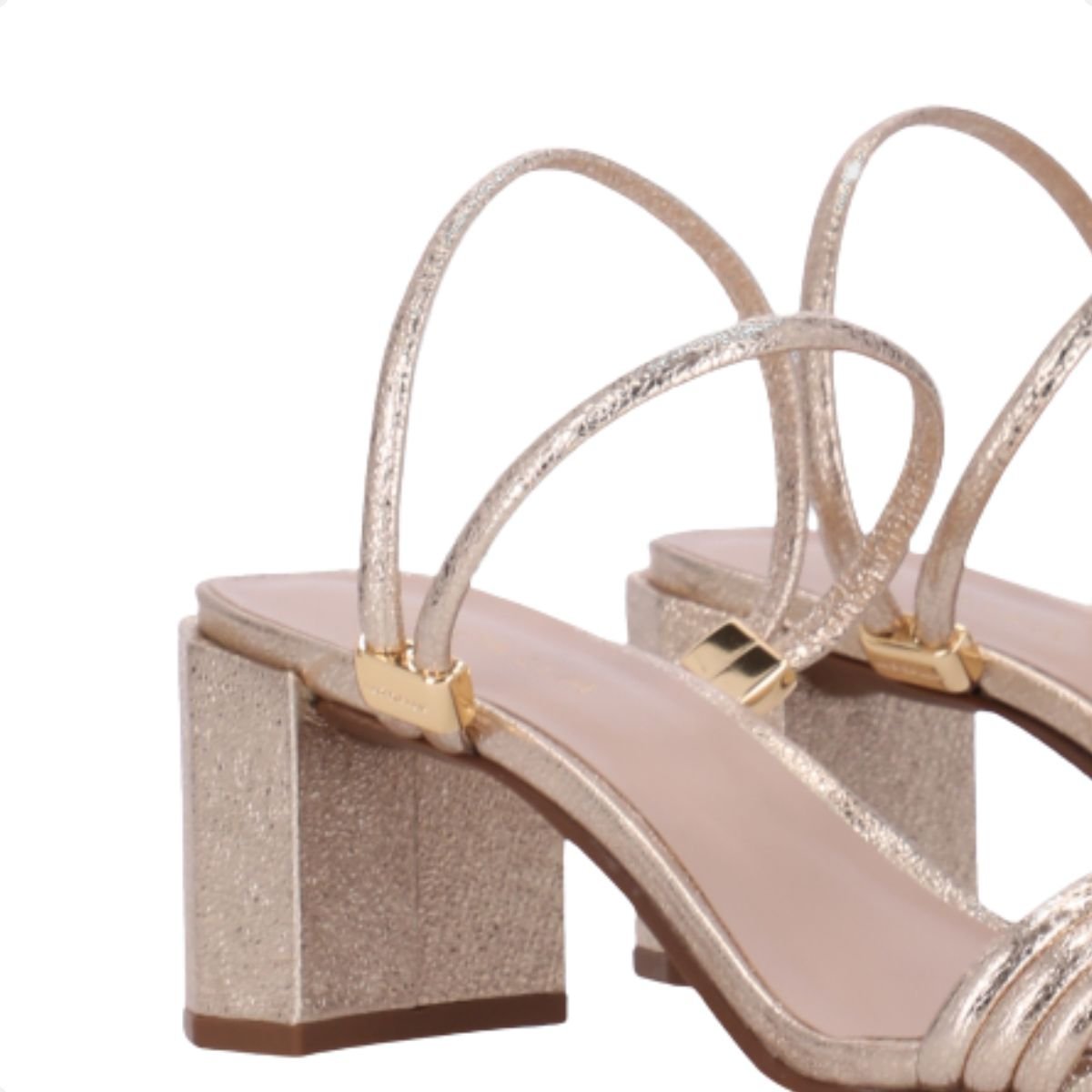 Tamanco Sandália Salto Médio Grosso Luz Da Lua Vênus Ouro Dourado 6