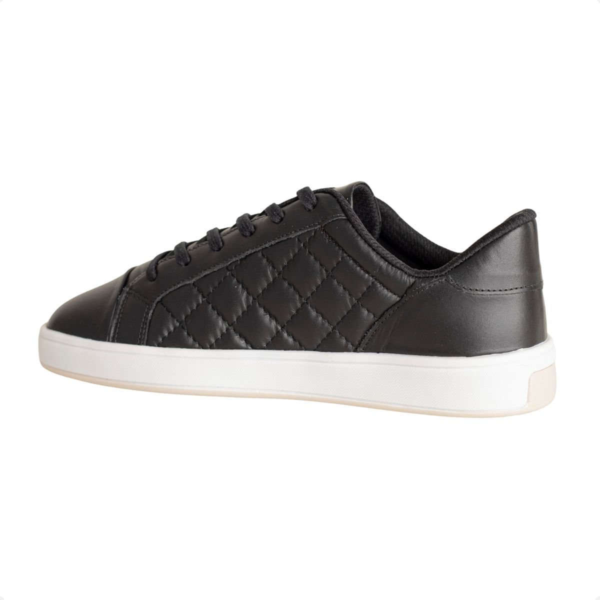 Tênis Feminino Couro Matelassê Amarração Capodarte Preto 5