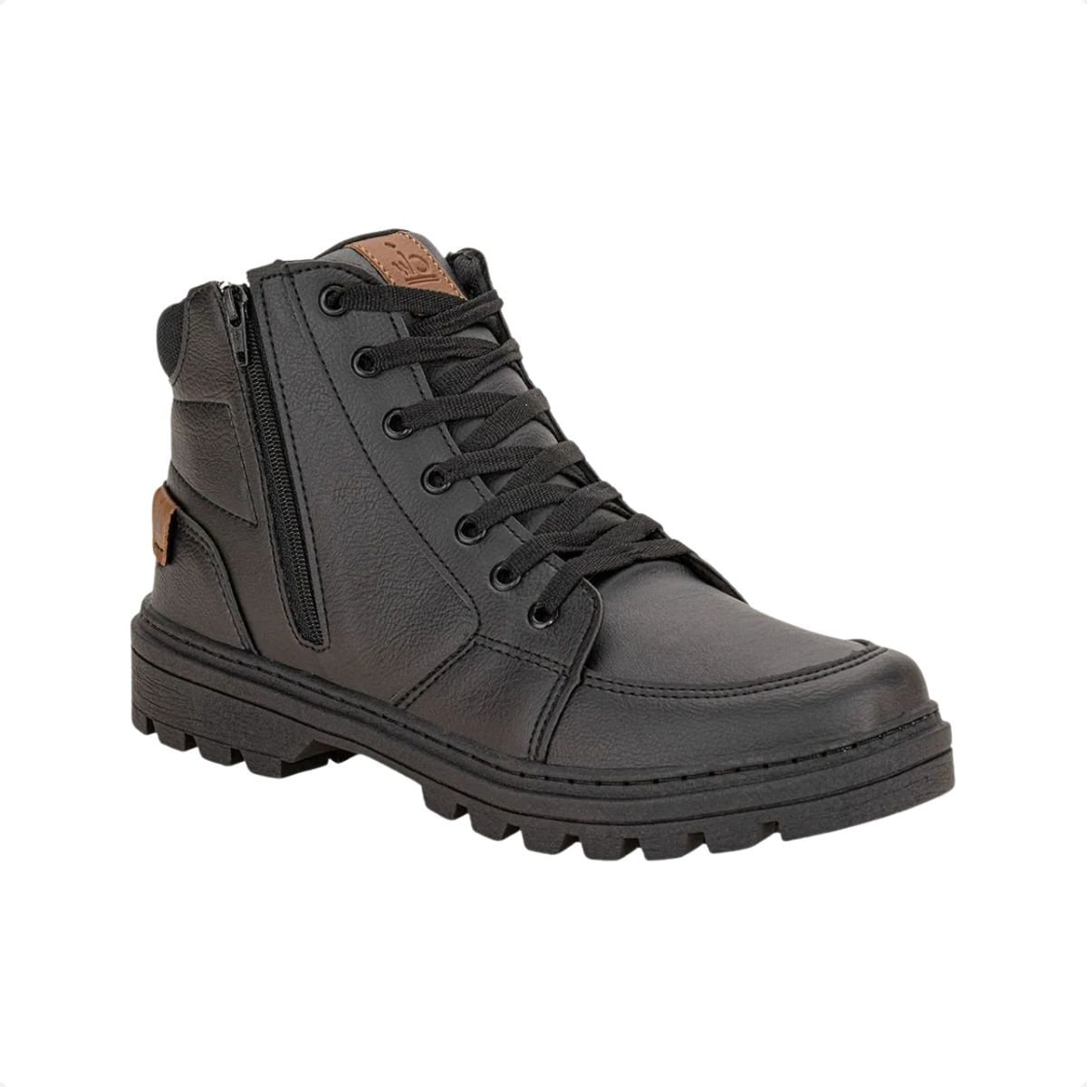 Bota Masculina Coturno Confort Way Preta Preto 2