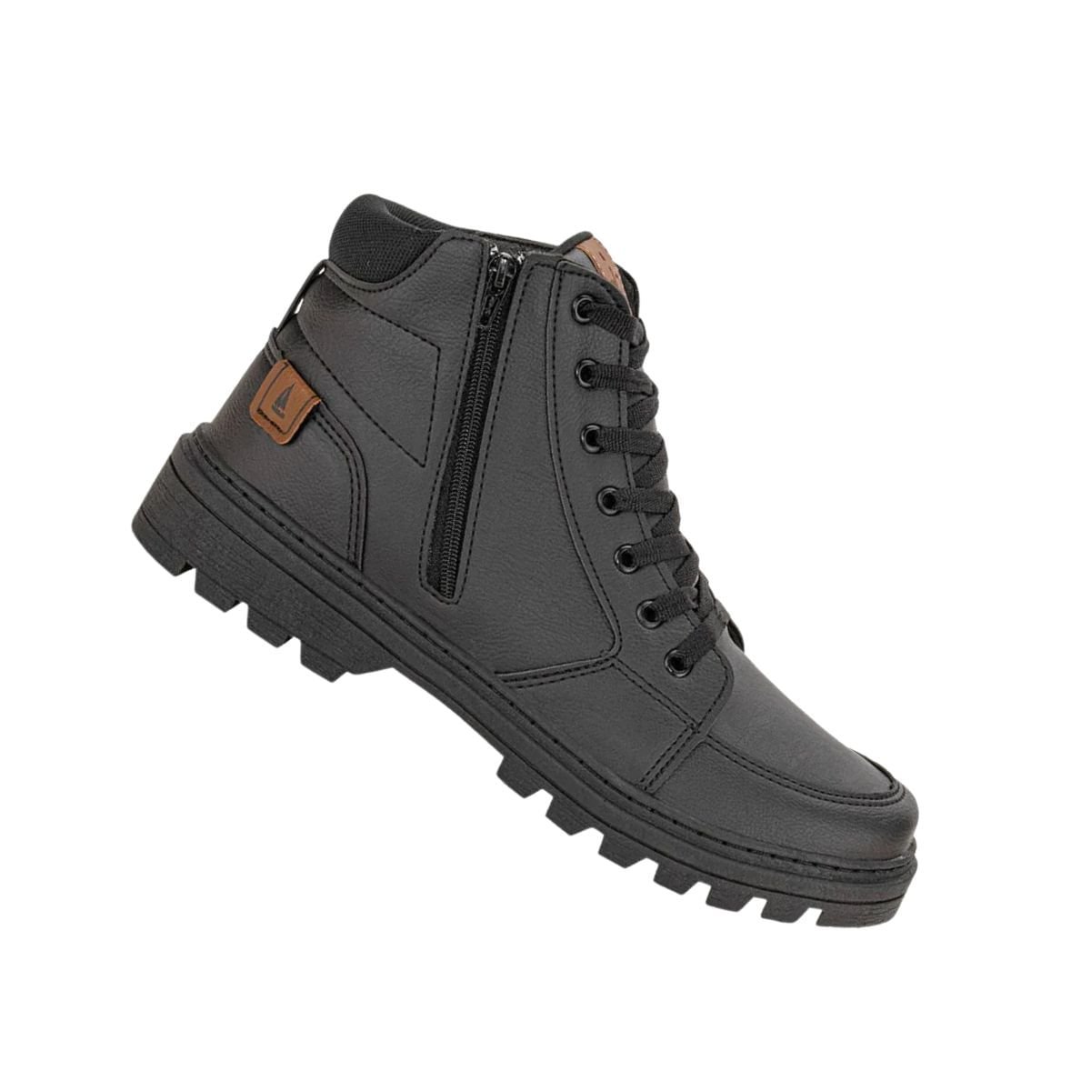 Bota Masculina Coturno Confort Way Preta Preto 6