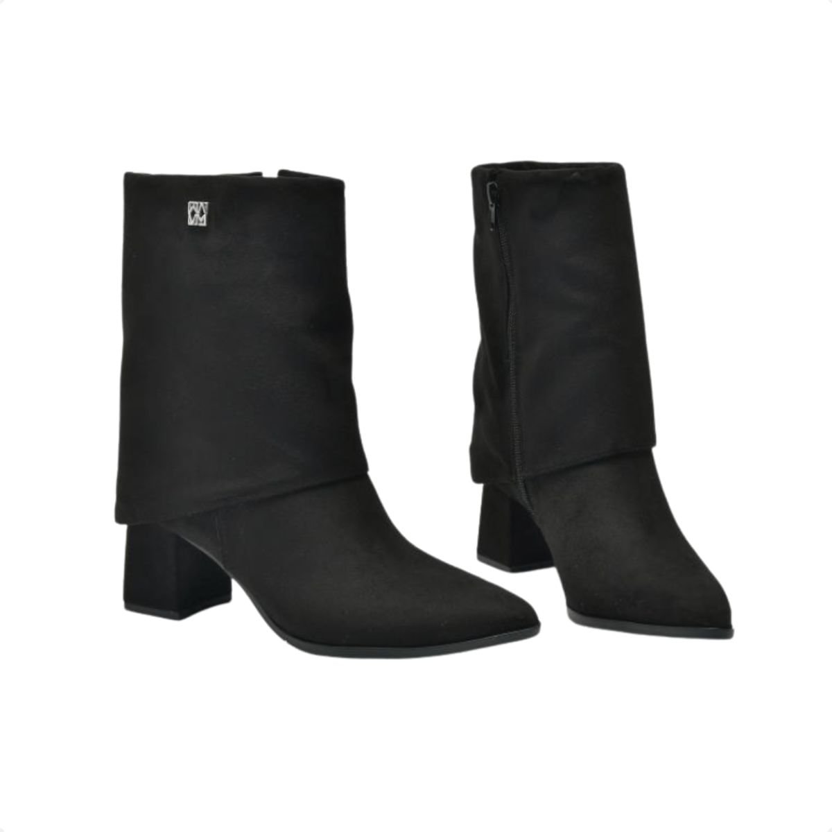 Bota Feminina Social Cano Médio Via Marte Preta Preto 2