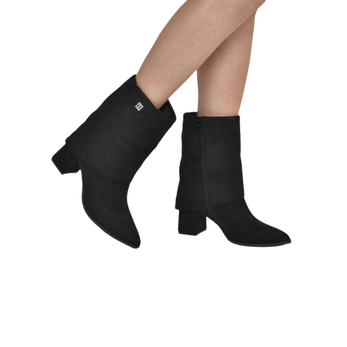 Bota Feminina Social Cano Médio Via Marte Preta Preto 5