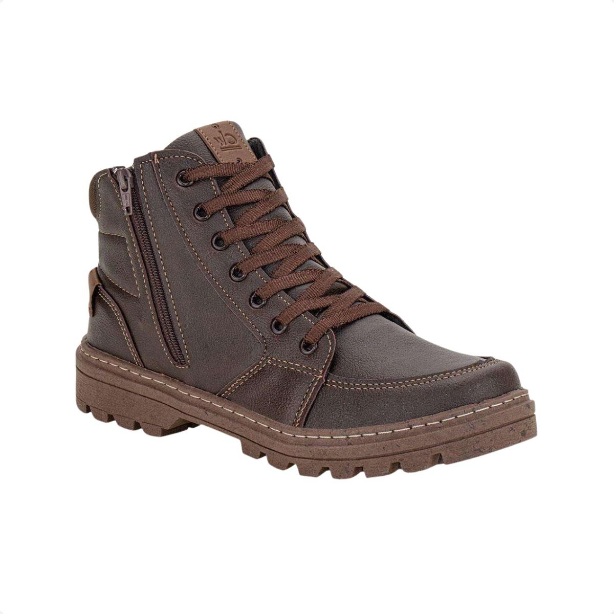 Bota Masculina Coturno Confort Way Marrom Café 2
