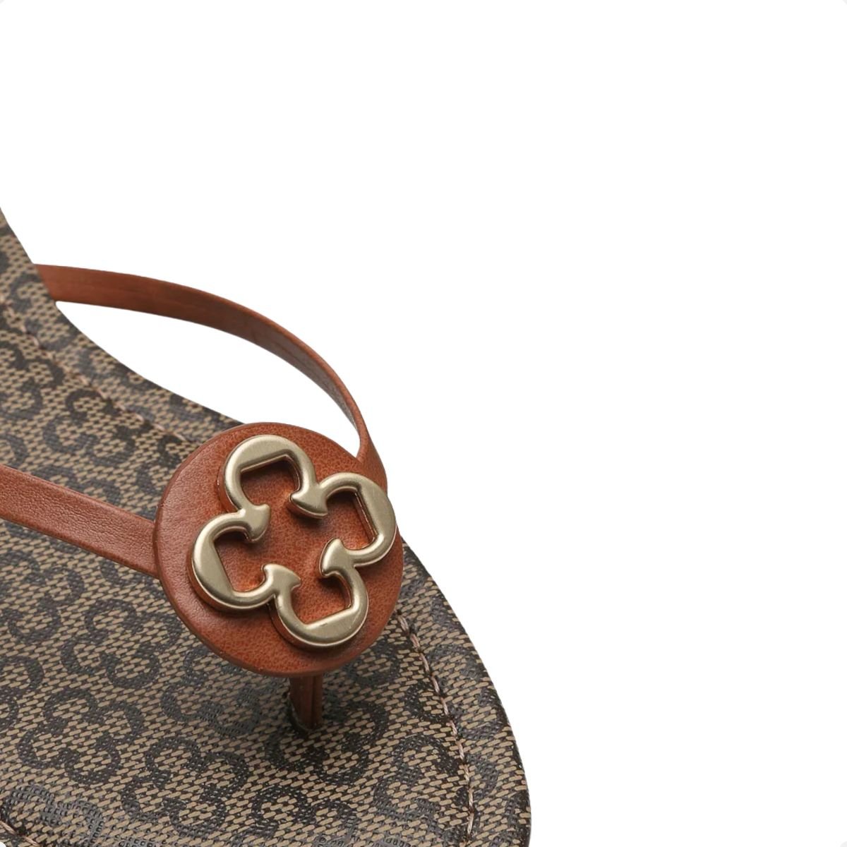 Tamanco Rasteiro Monograma Caramelo Capodarte Marrom 6