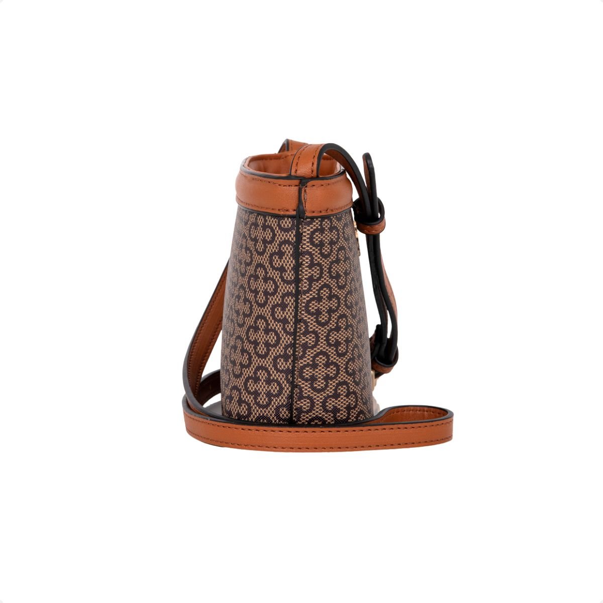 Bolsa Pequena Tiracolo Bege Monograma Capodarte Marrom 2