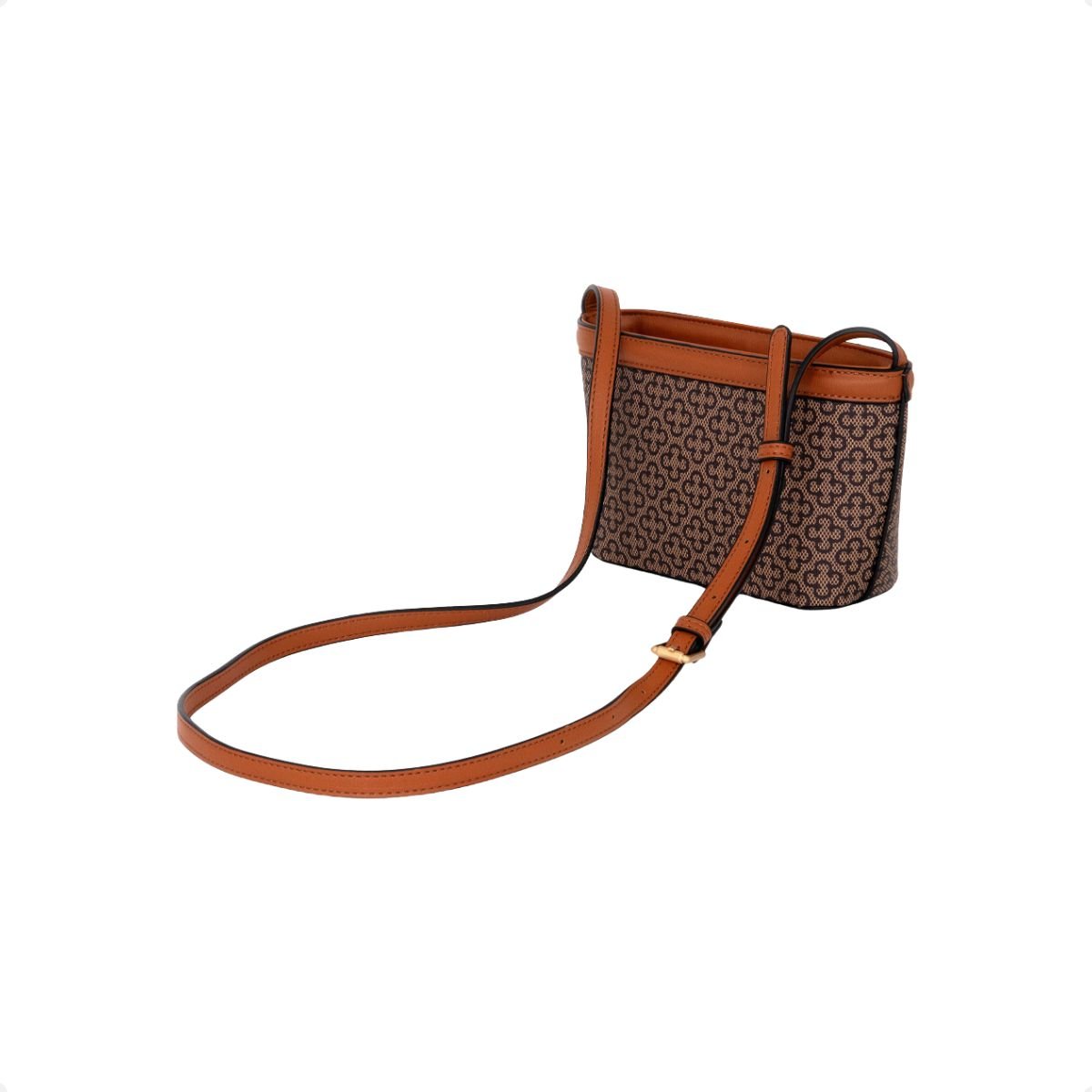 Bolsa Pequena Tiracolo Bege Monograma Capodarte Marrom 3