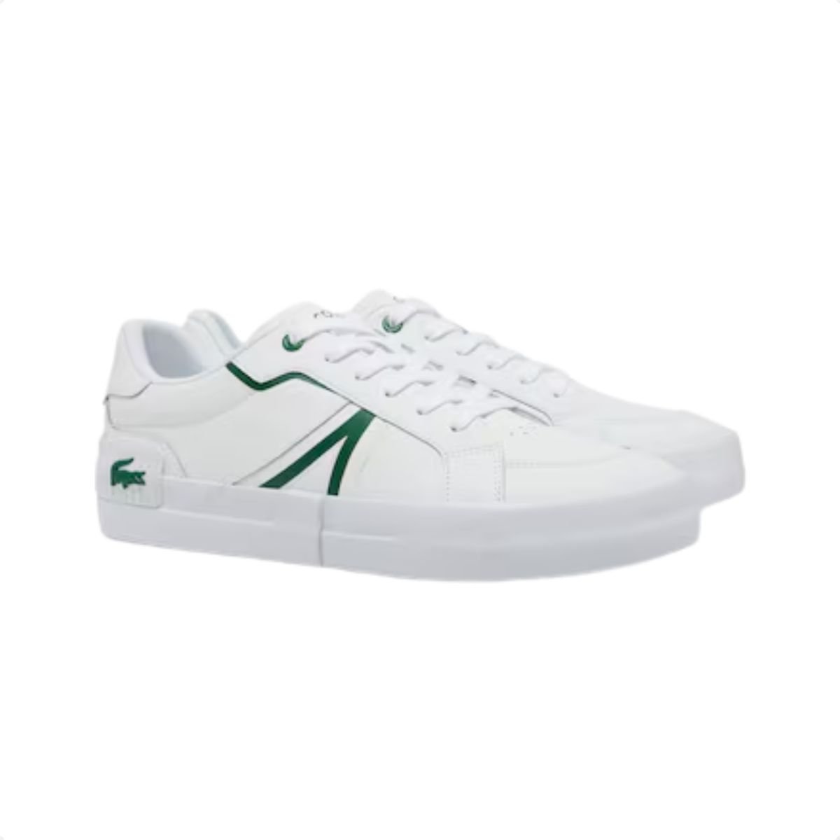 Sapatênis Masculino Lacoste L004 Branco E Verde Branco 2