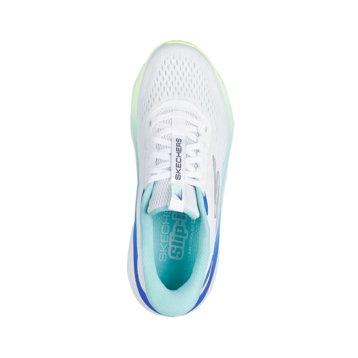 Tênis Feminino Skechers Max Run Slip-Ins Branco Branco/Azul/Amarelo 4