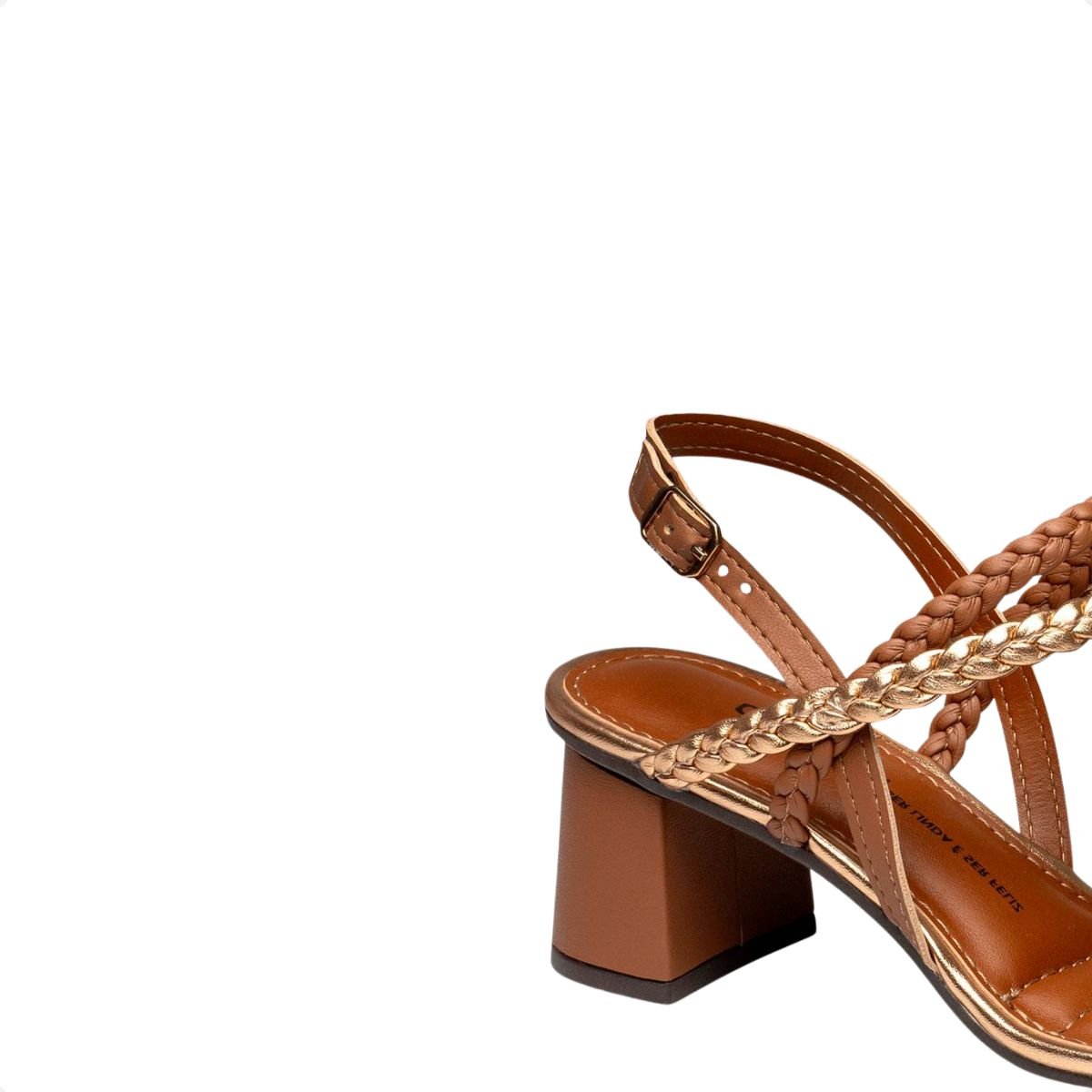 Sandália Feminina Salto Médio Grosso Dakota Caramelo 7