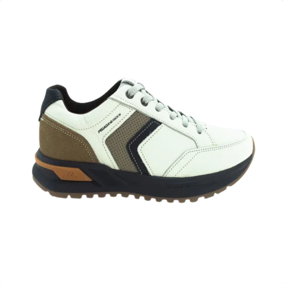 Sapatênis Masculino Casual Pegada Branco Branco/Preto/Marrom 1