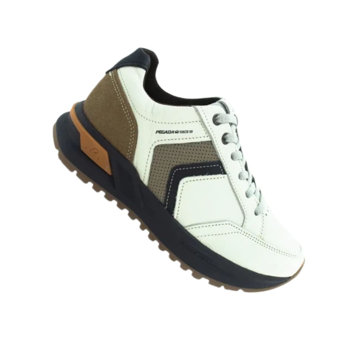 Sapatênis Masculino Casual Pegada Branco Branco/Preto/Marrom 7