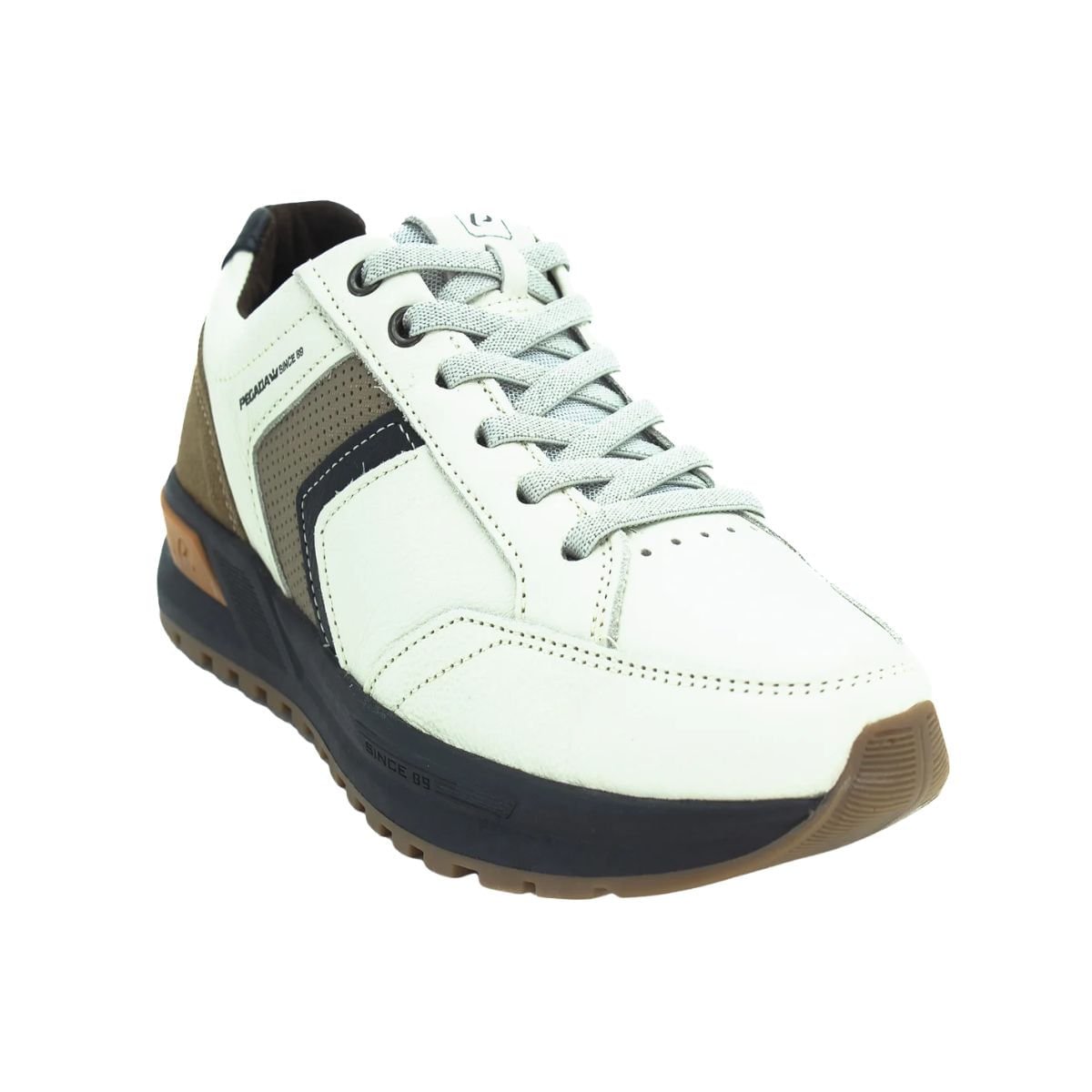 Sapatênis Masculino Casual Pegada Branco Branco/Preto/Marrom 2