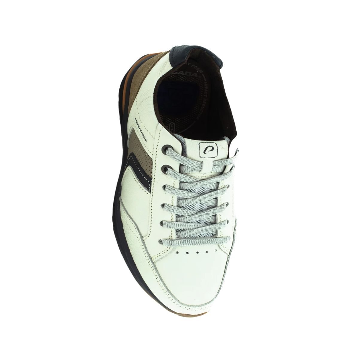 Sapatênis Masculino Casual Pegada Branco Branco/Preto/Marrom 6