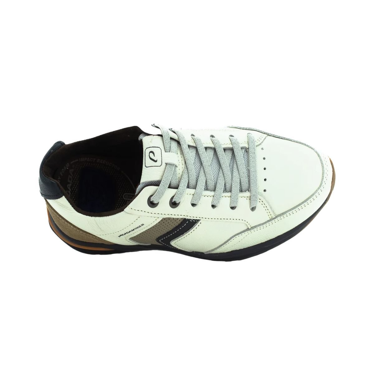 Sapatênis Masculino Casual Pegada Branco Branco/Preto/Marrom 3