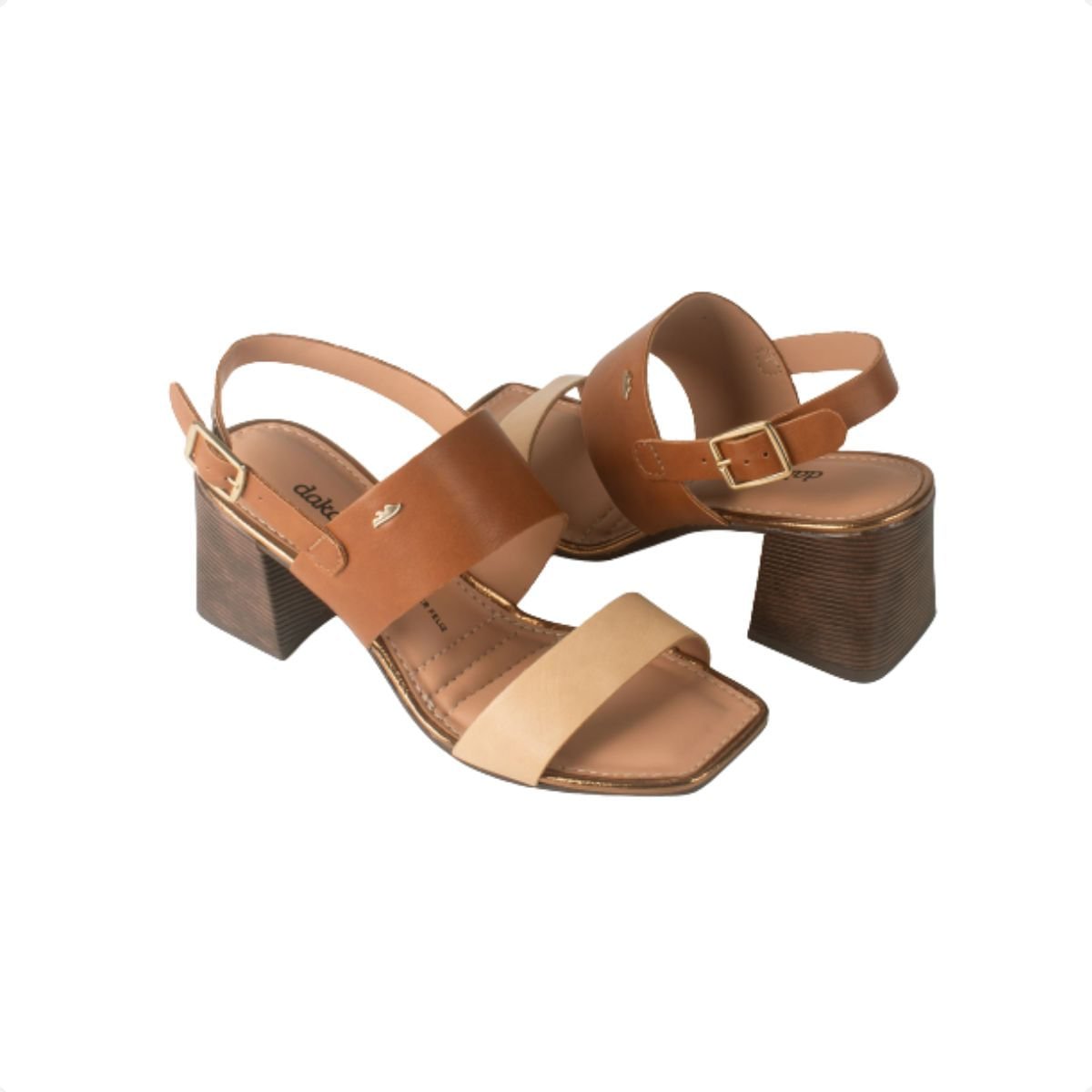 Sandália Salto Médio Grosso Dakota Marrom 5