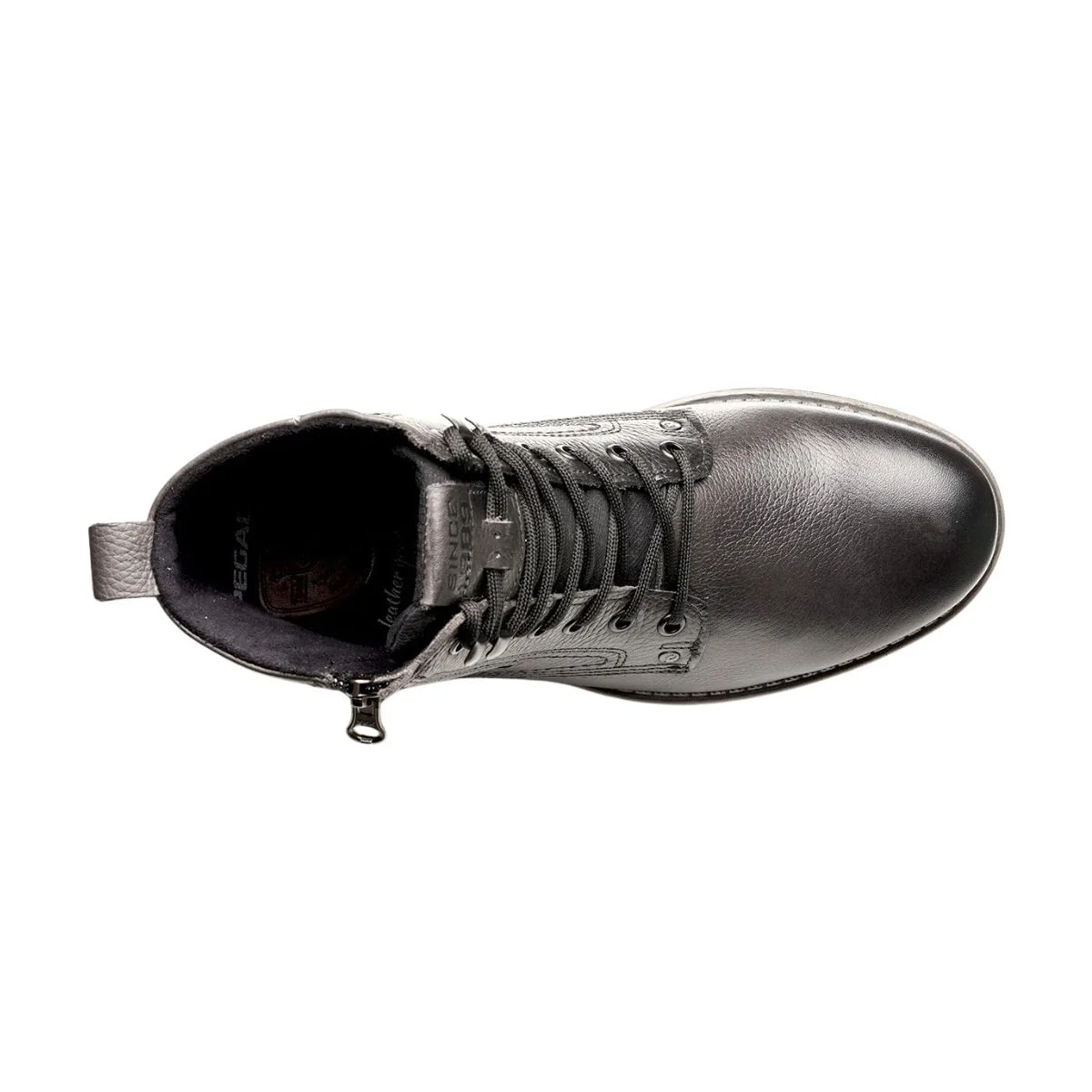 Bota Masculina Coturno Pegada Em Couro Preta Preto 3