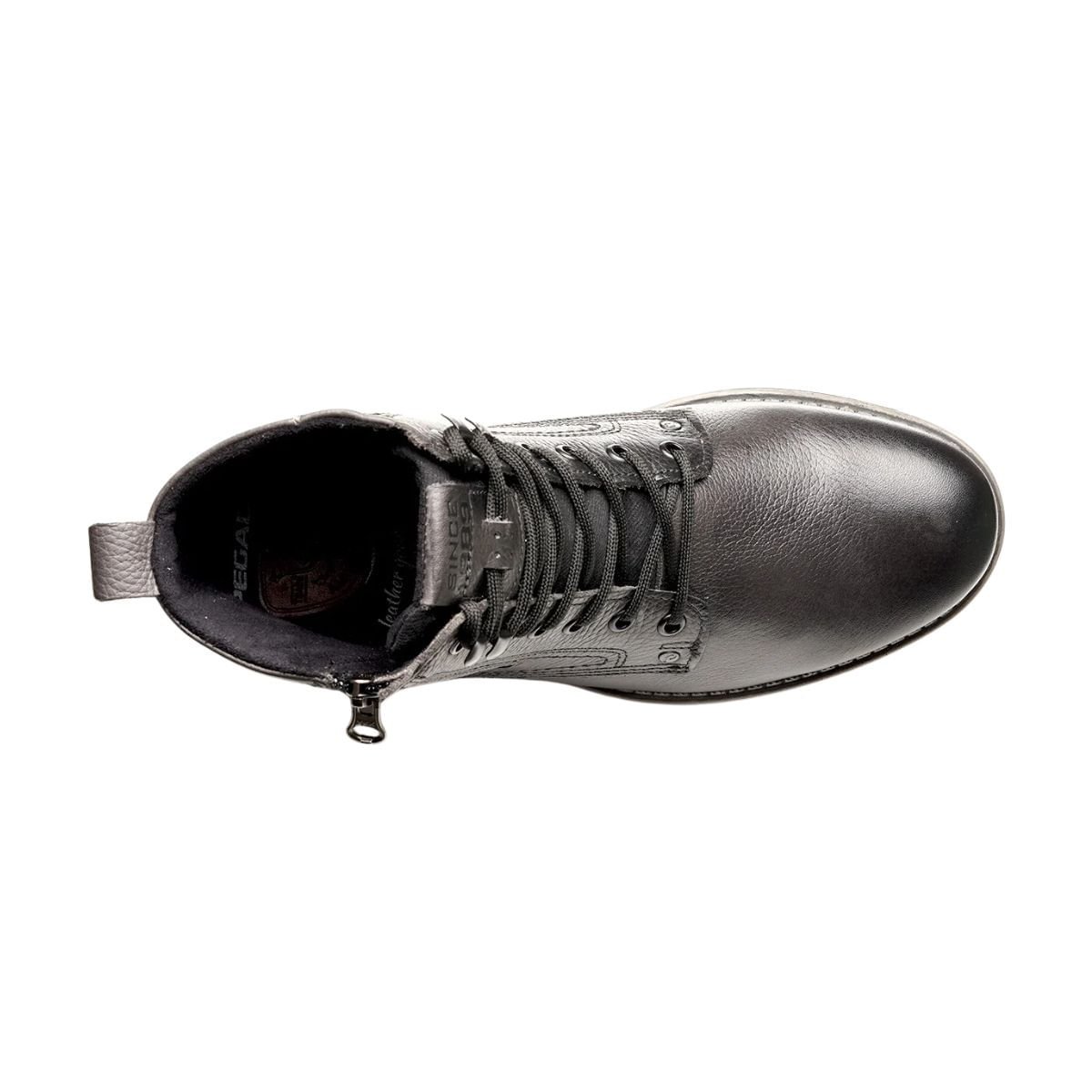 Bota Masculina Coturno Pegada Em Couro Preta Preto 3