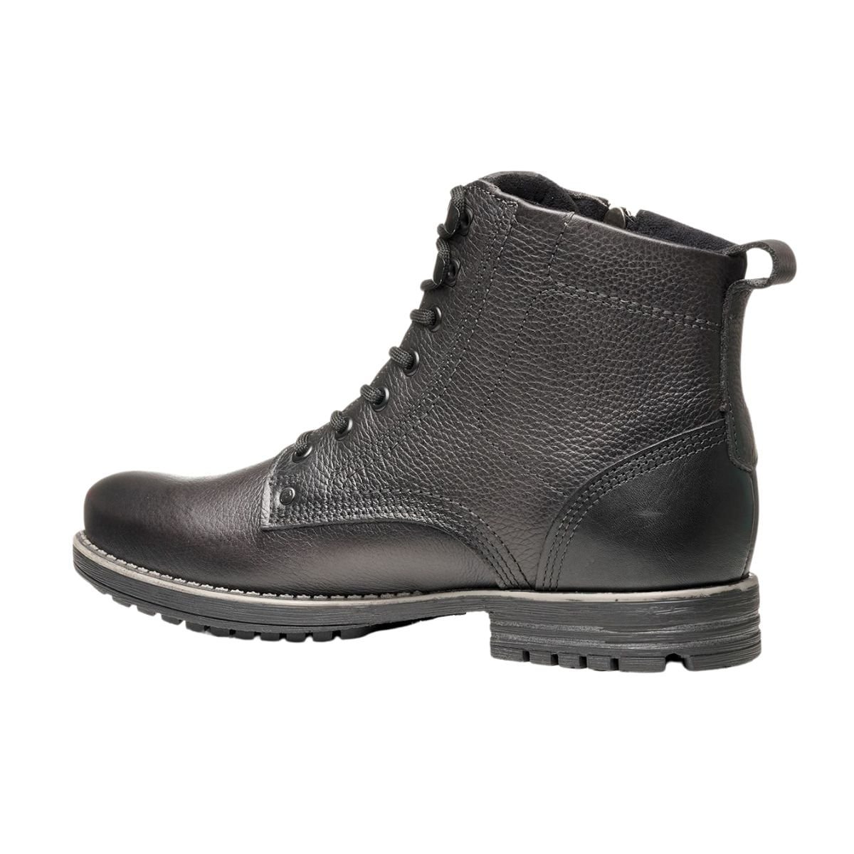 Bota Masculina Coturno Pegada Em Couro Preta Preto 4