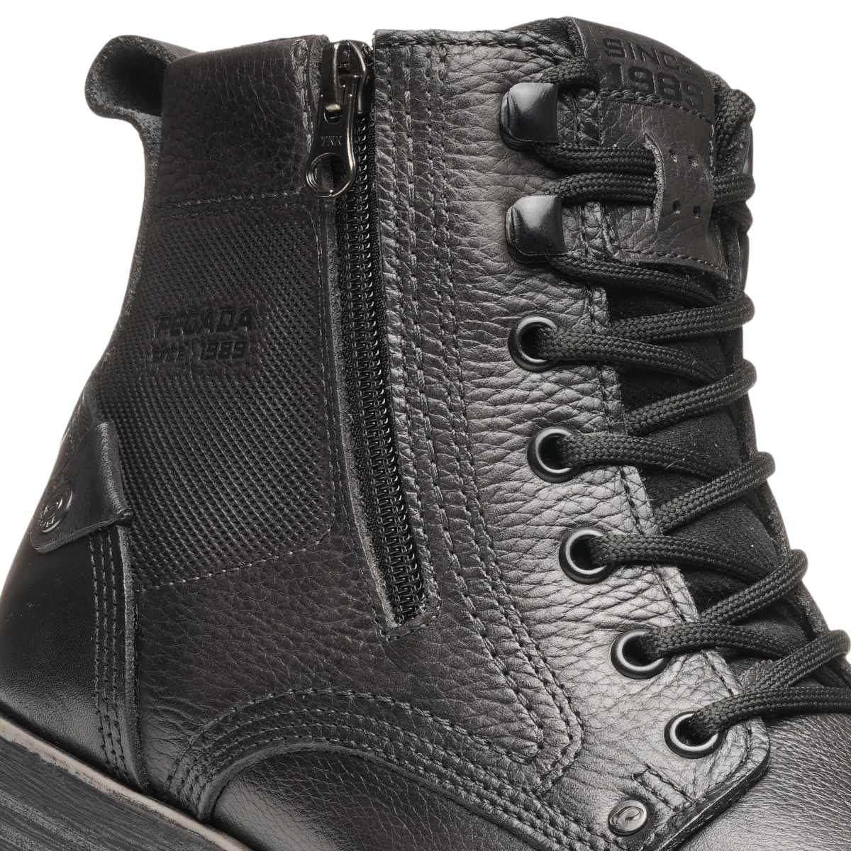 Bota Masculina Coturno Pegada Em Couro Preta Preto 6