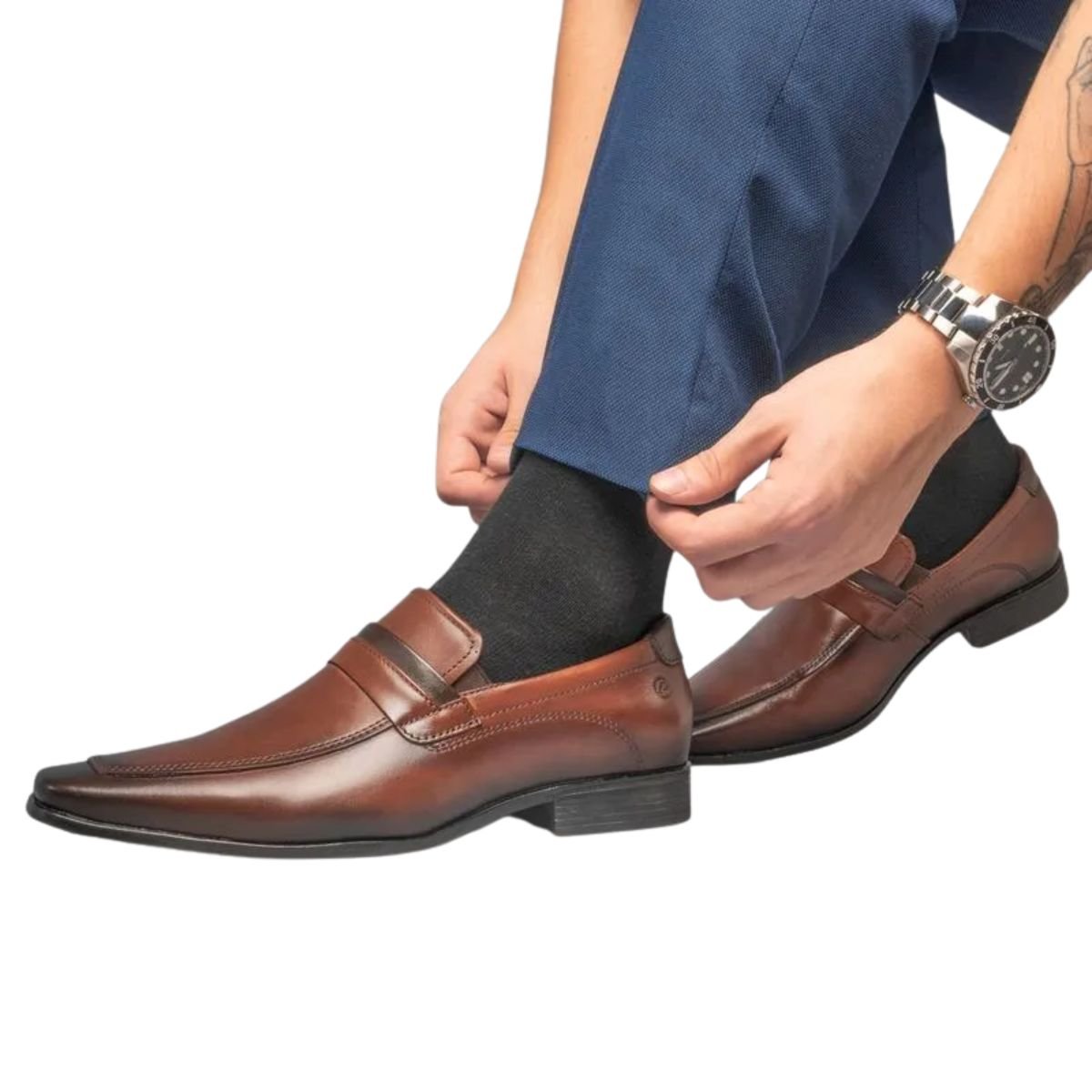 Sapato Masculino Social Pegada Elegance Marrom Marrom 3