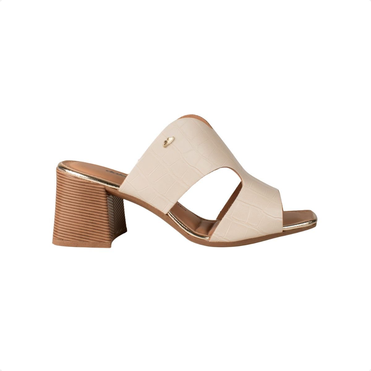 Tamanco Feminino Salto Bloco Dakota Bege 1