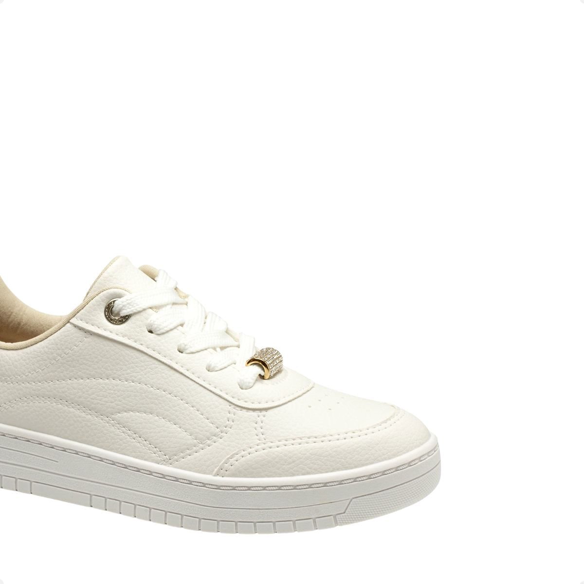 Tênis Casual Feminino Dakota Branco E Dourado Branco 3