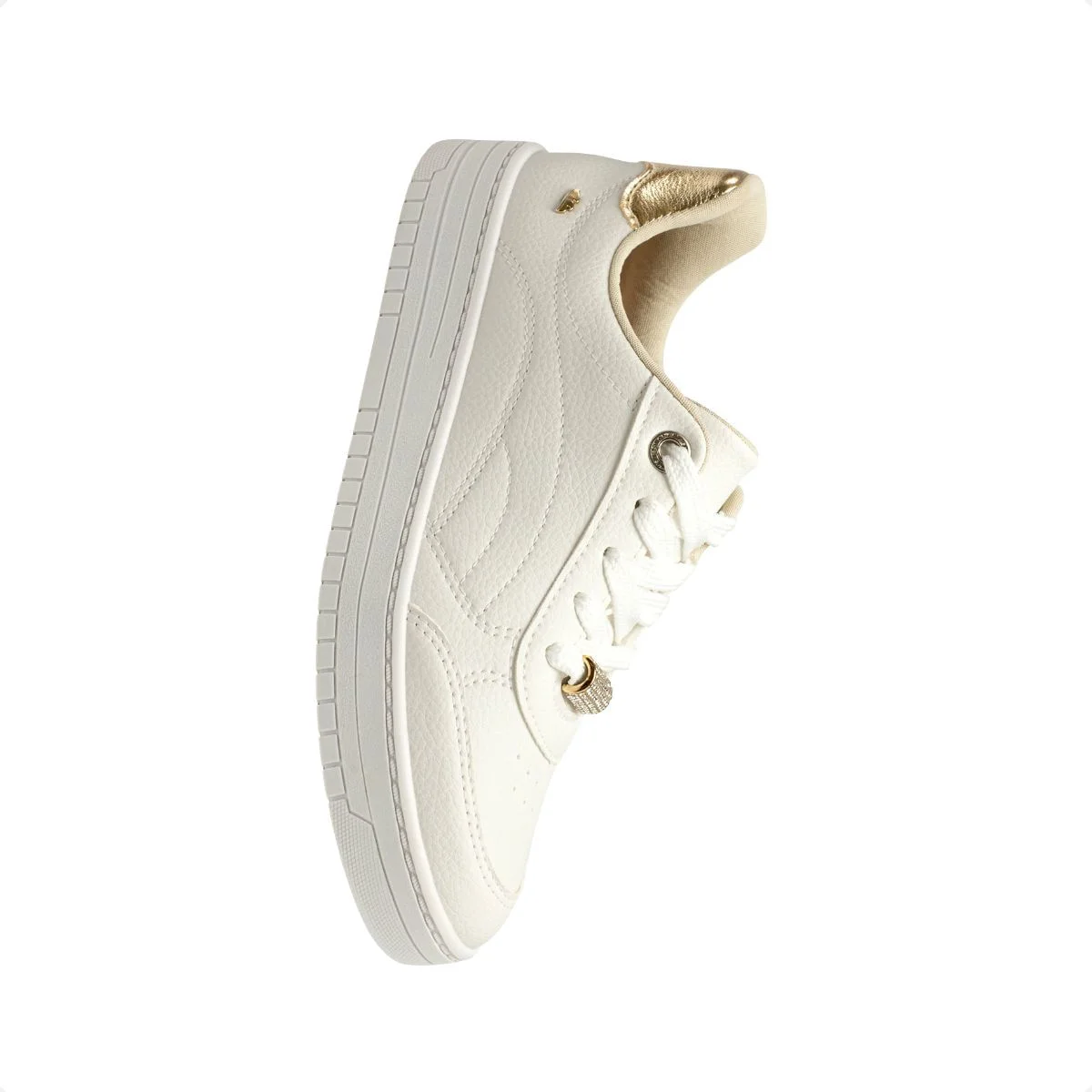 Tênis Casual Feminino Dakota Branco E Dourado Branco 5