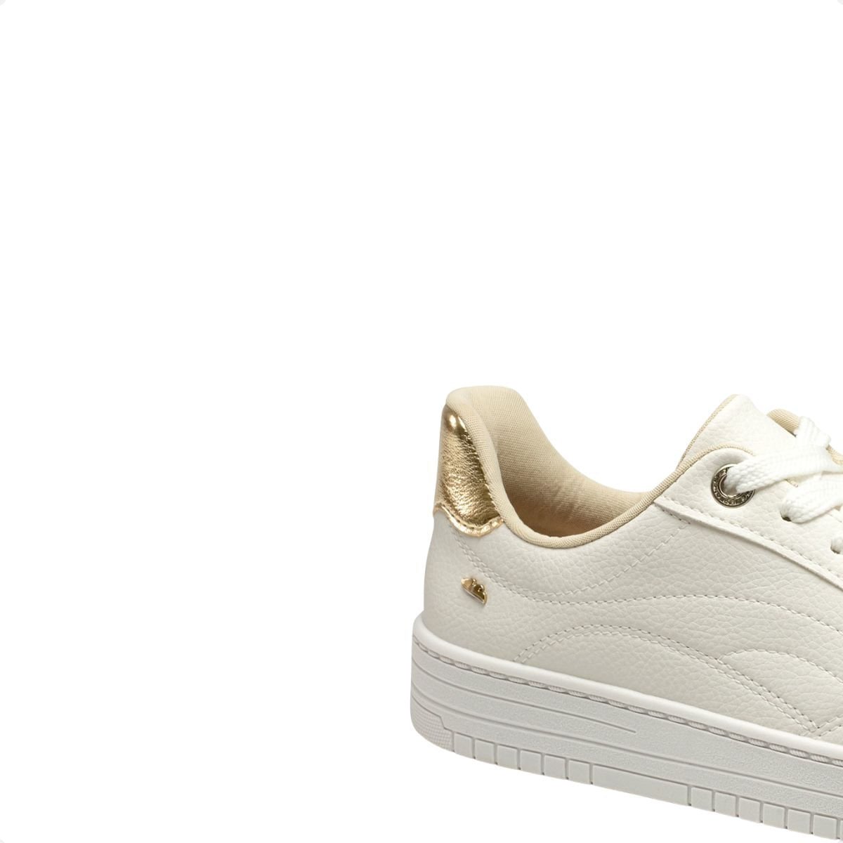 Tênis Casual Feminino Dakota Branco E Dourado Branco 7