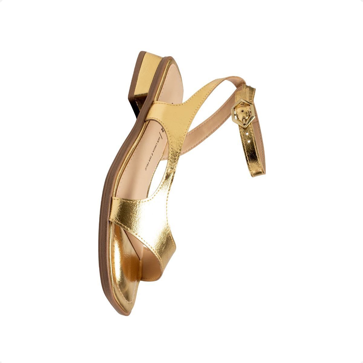 Sandália Feminina Salto Baixo Grosso Dakota Ouro 5