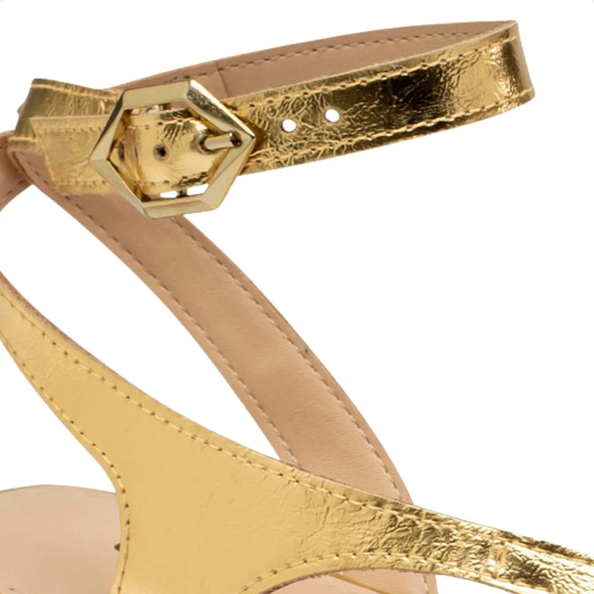 Sandália Feminina Salto Baixo Grosso Dakota Ouro 6