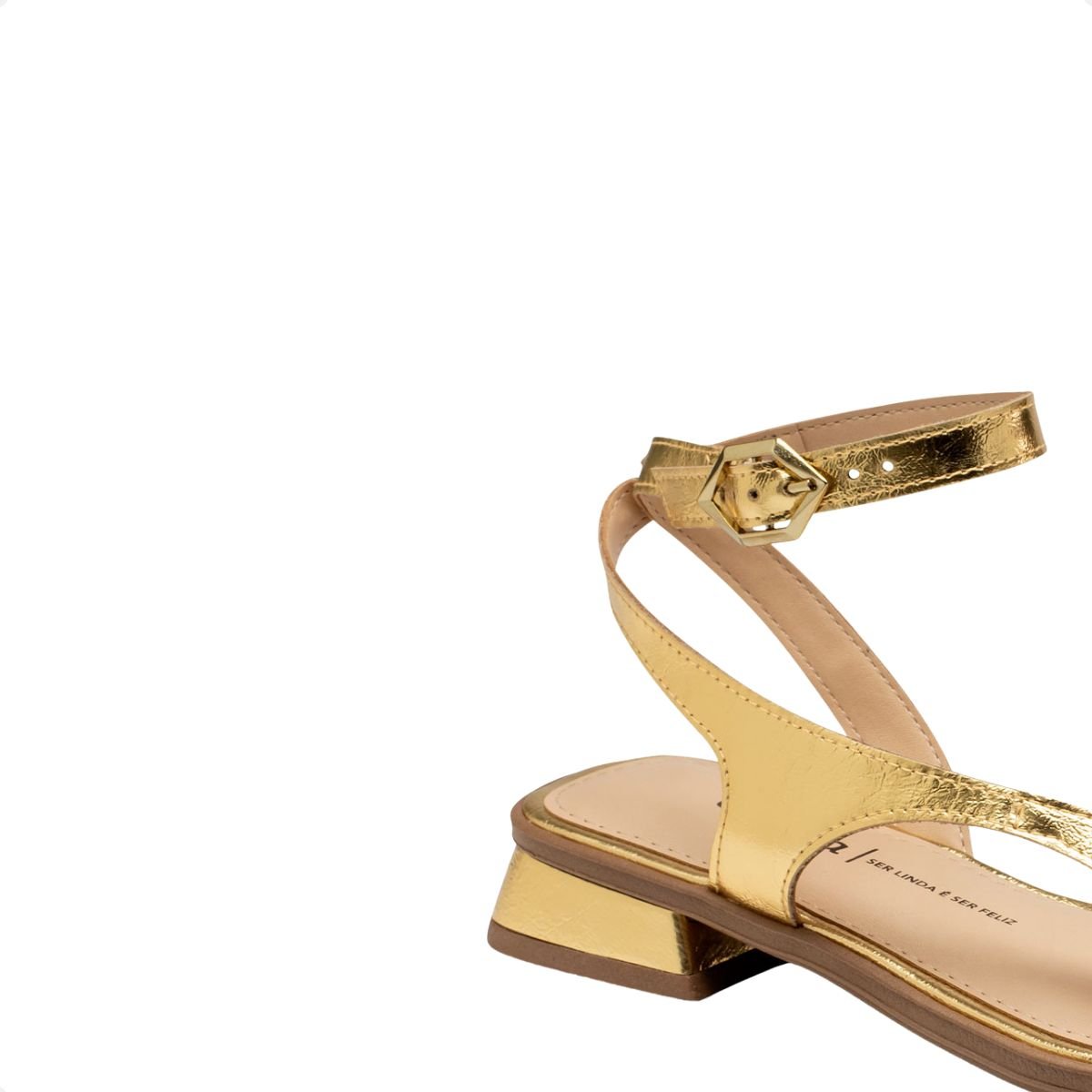 Sandália Feminina Salto Baixo Grosso Dakota Ouro 7