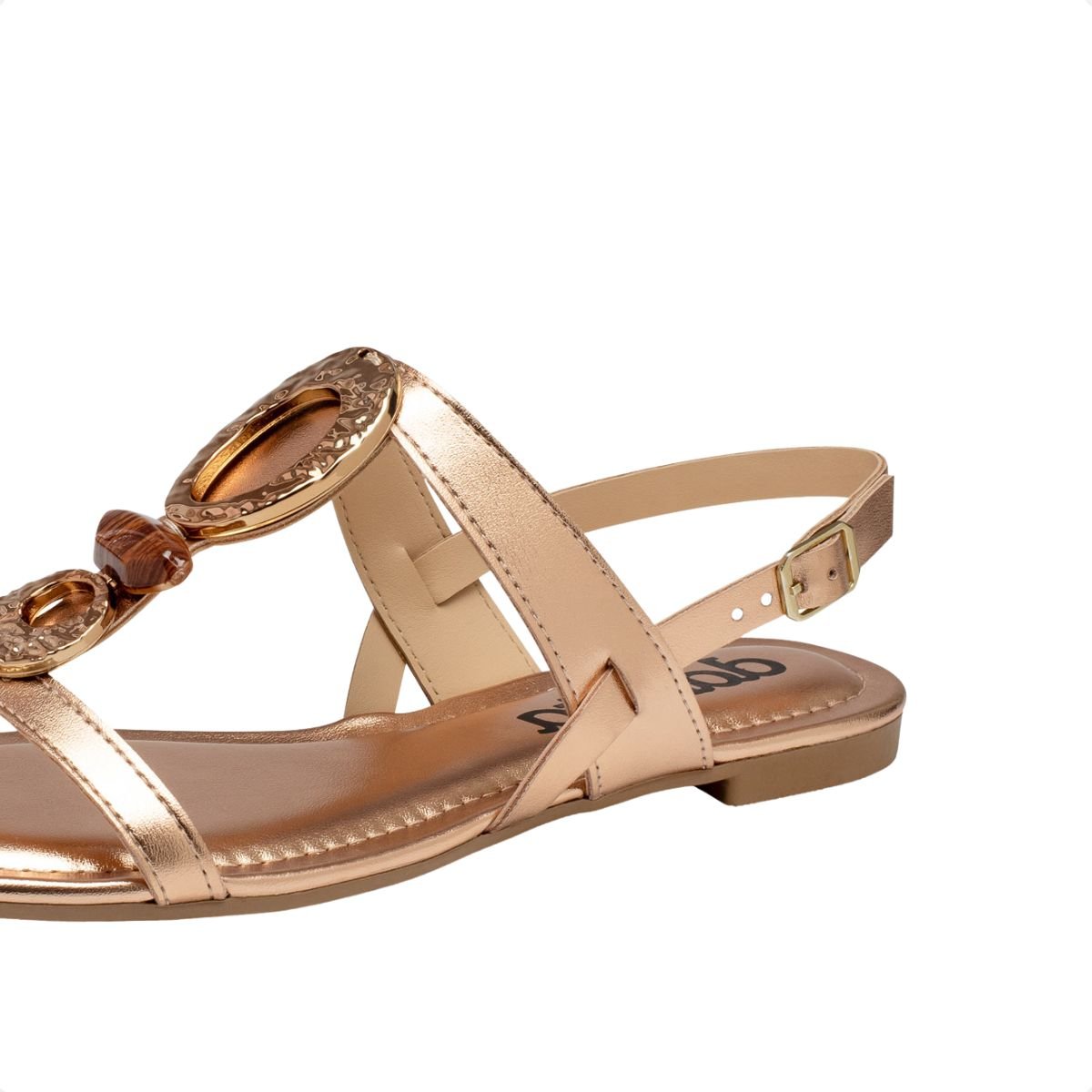 Sandália Feminina Rasteira Dakota Metálica Dourado 4