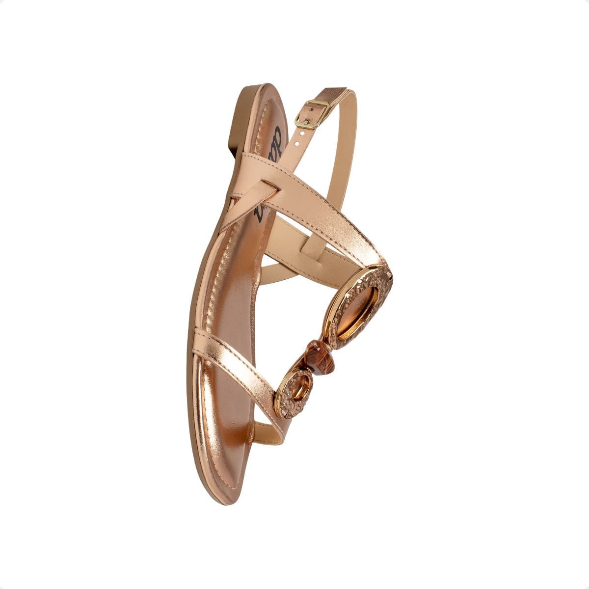 Sandália Feminina Rasteira Dakota Metálica Dourado 5