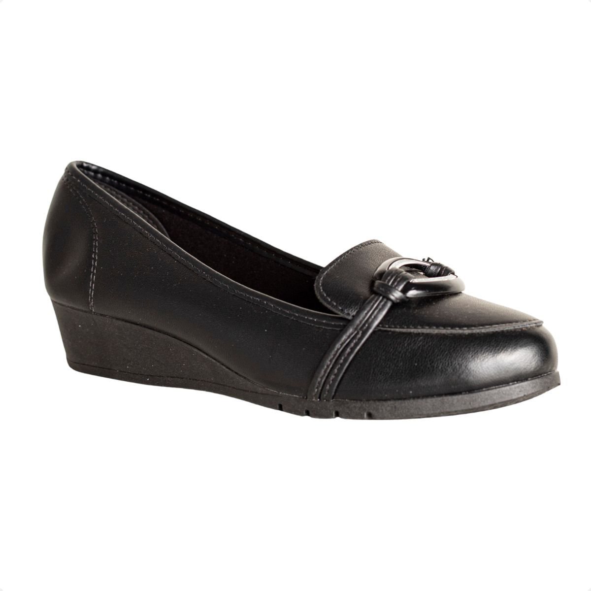 Sapato Fem Anabela Moleca Preto 2