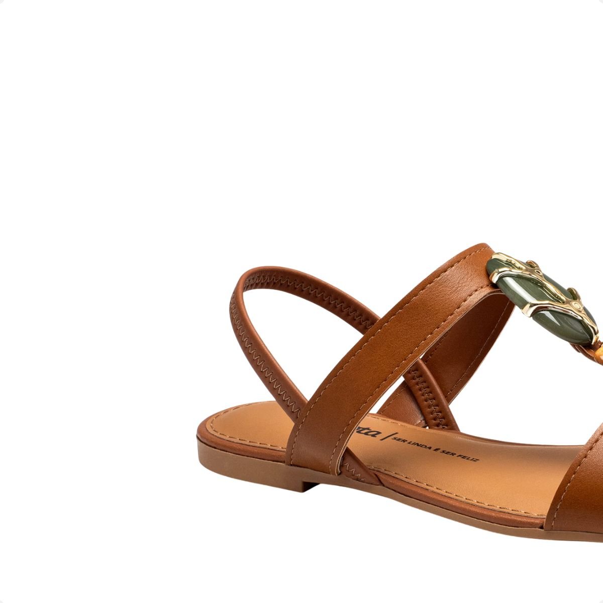 Sandália Feminina Rasteira Dakota Pedras Caramelo 7