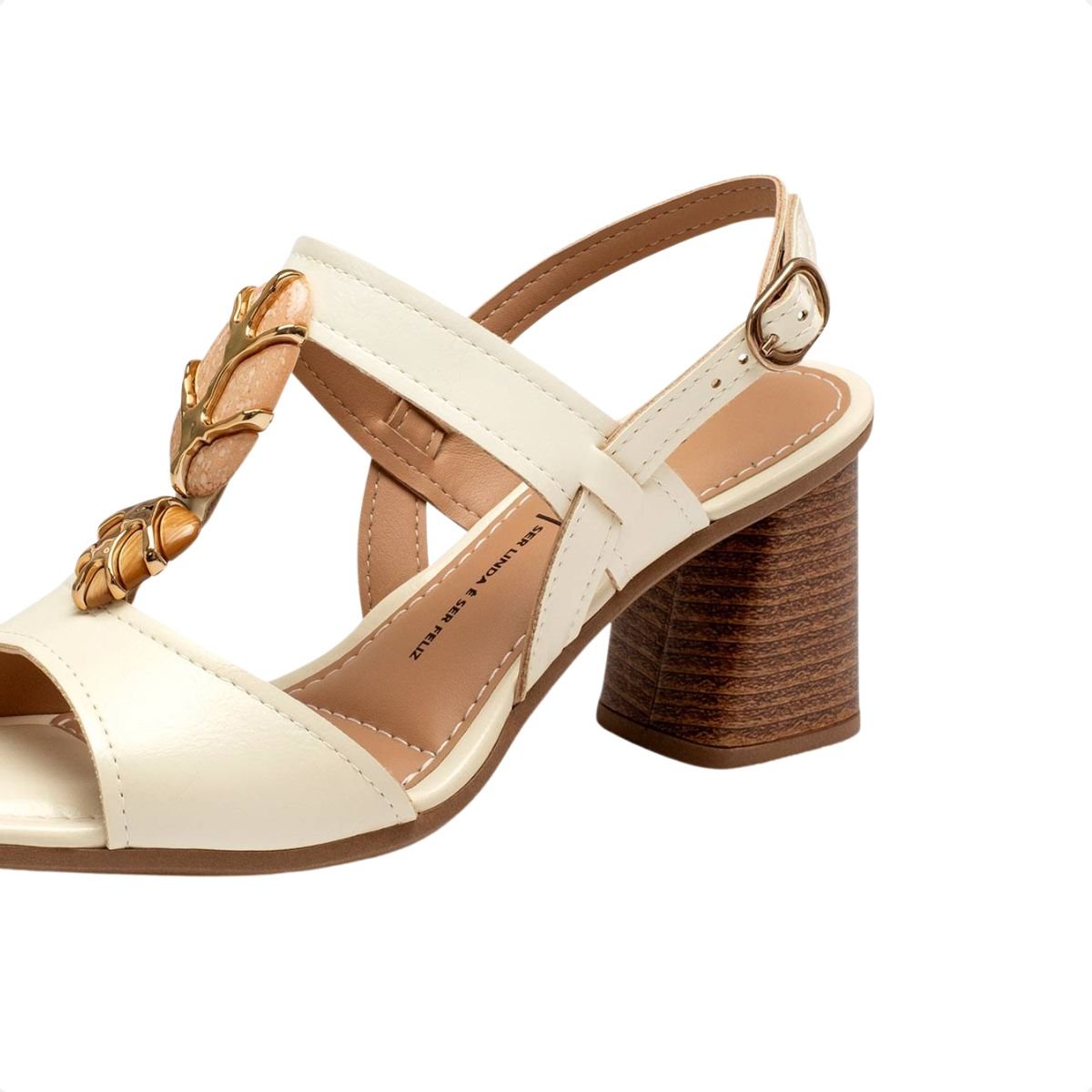 Sandália Feminina Salto Alto Grosso Dakota Bege 4