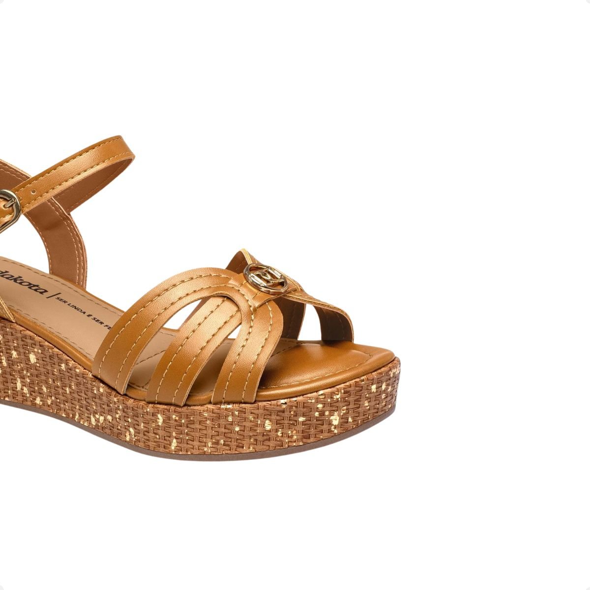 Sandalia Feminina Anabela Salto Médio Dakota Marrom 3