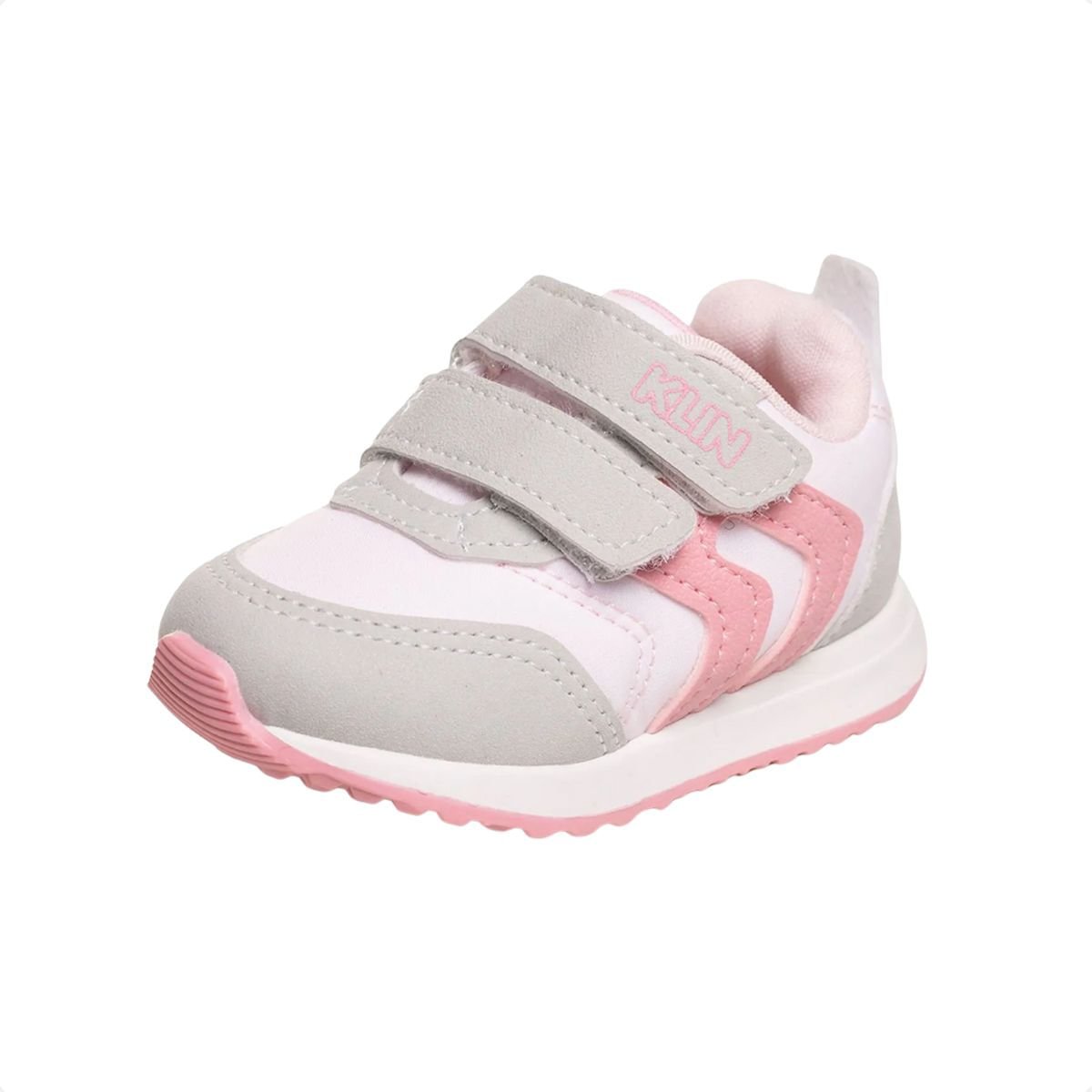 Tênis Casual Bebê Walk Klin Rosa Claro/Cinza 2