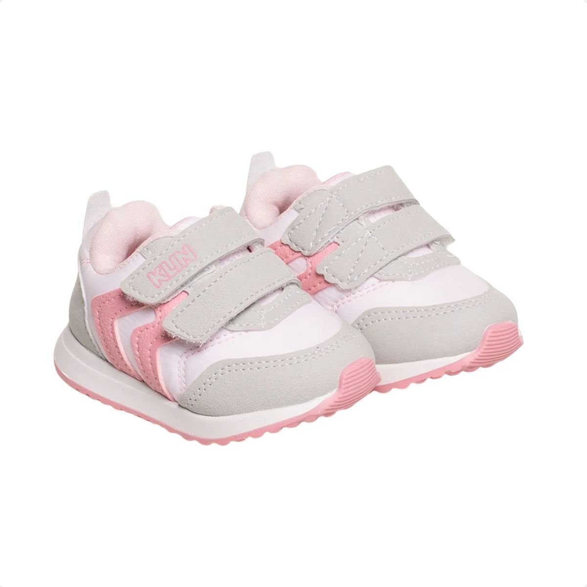 Tênis Casual Bebê Walk Klin Rosa Claro/Cinza 4