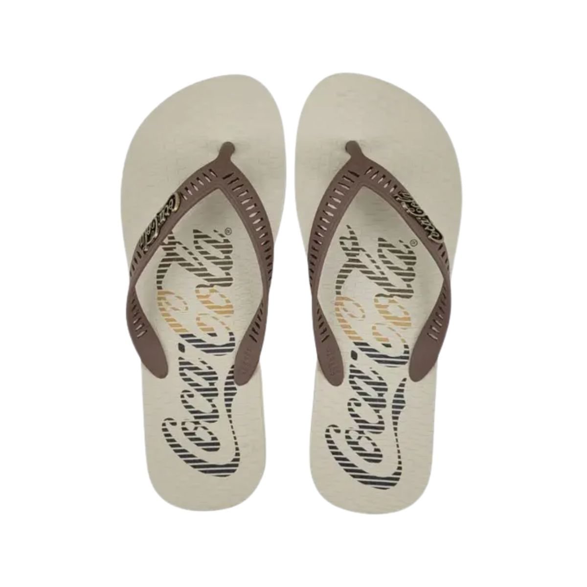 Chinelo Masculino Dedo Coca Cola Color Vibes Off White Bege/Marrom 2