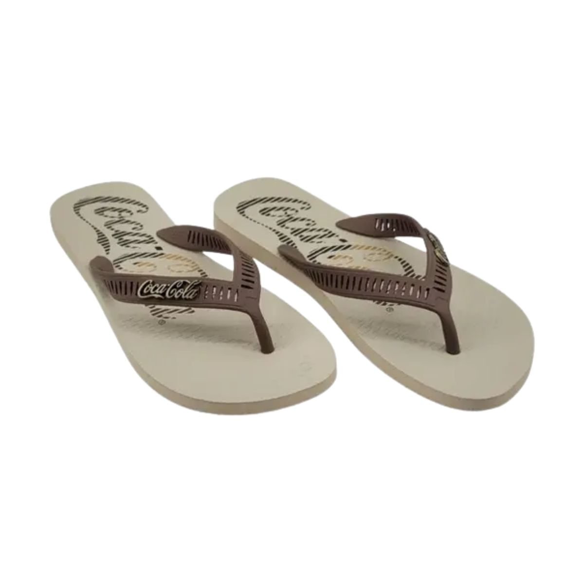 Chinelo Masculino Dedo Coca Cola Color Vibes Off White Bege/Marrom 3