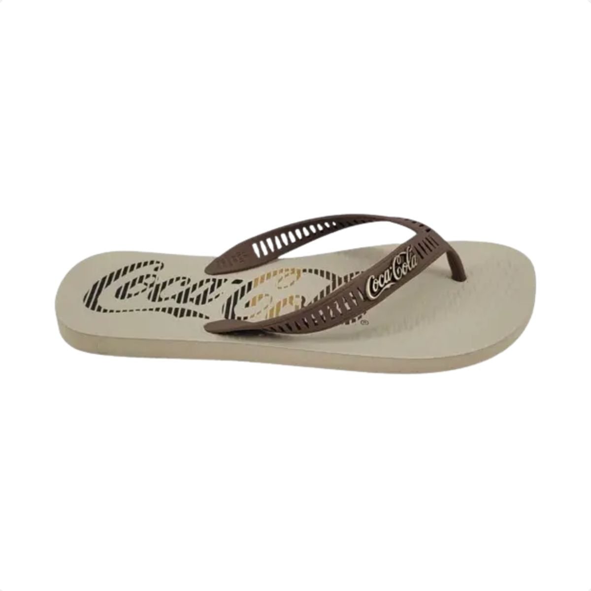 Chinelo Masculino Dedo Coca Cola Color Vibes Off White Bege/Marrom 1