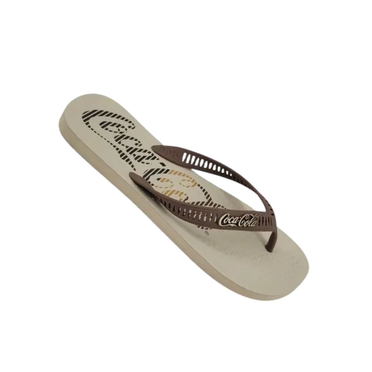 Chinelo Masculino Dedo Coca Cola Color Vibes Off White Bege/Marrom 6