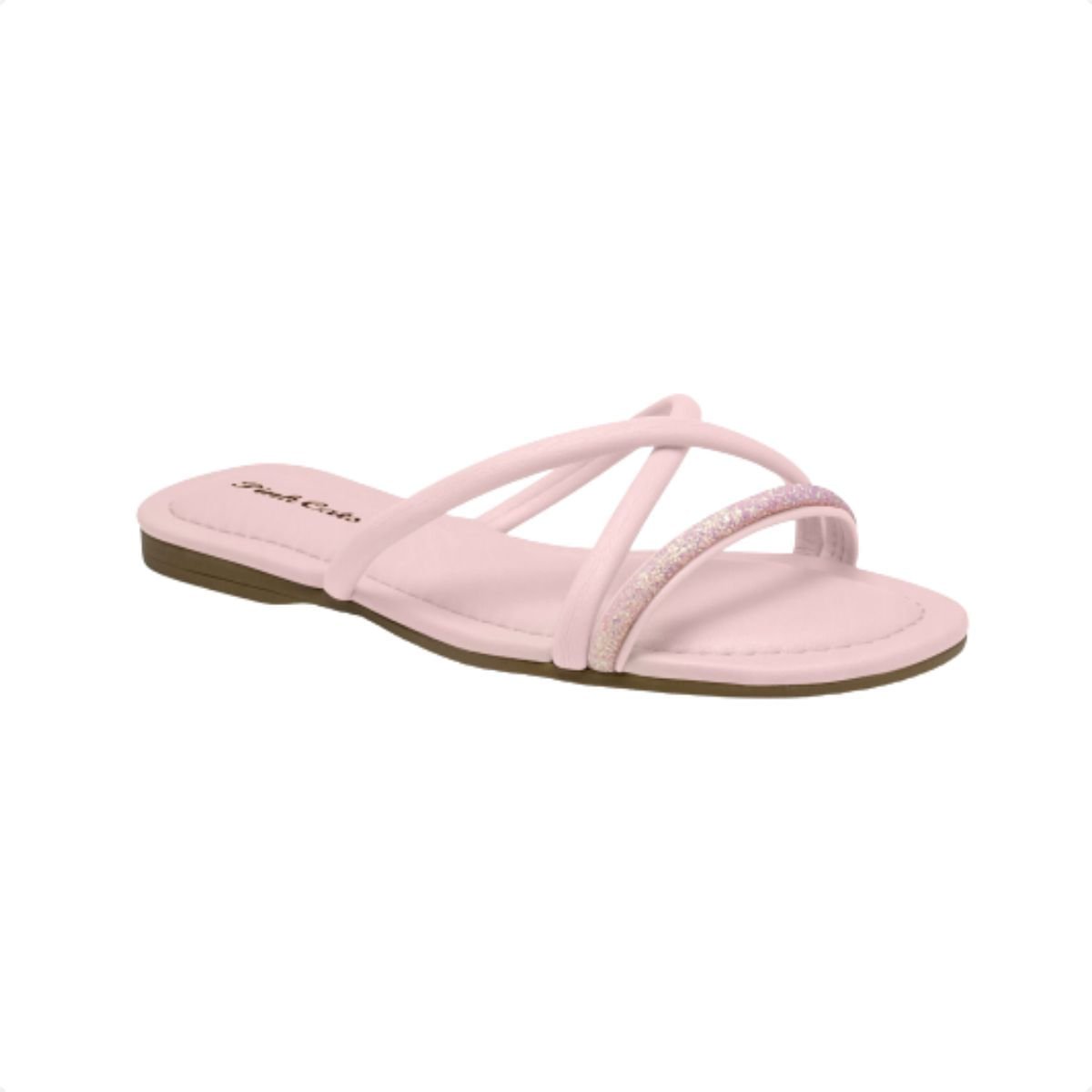 Rasteira Flat Pink Cats Rosa Claro