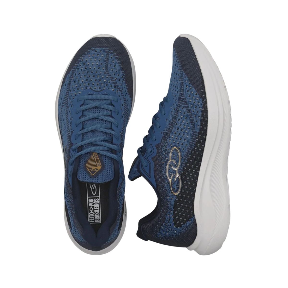 Tênis Running Masculino Olympikus Soma Preto Preto/Azul 3